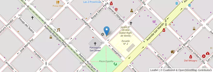 Mapa de ubicacion de PizzaManía en Arjantin, Chaco, Departamento San Fernando, Resistencia, Resistencia.