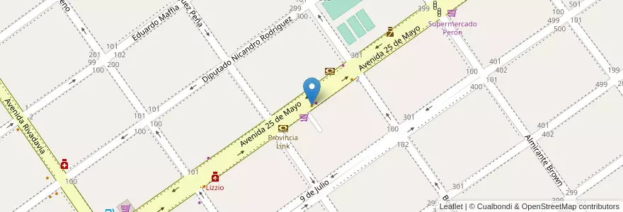 Mapa de ubicacion de Pizzandrea en 阿根廷, 布宜诺斯艾利斯省, Partido De San Vicente.