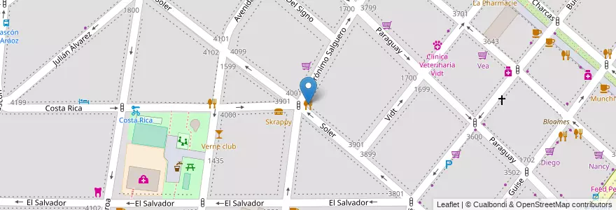 Mapa de ubicacion de Pizzardone, Palermo en Argentinien, Ciudad Autónoma De Buenos Aires, Buenos Aires, Comuna 14.