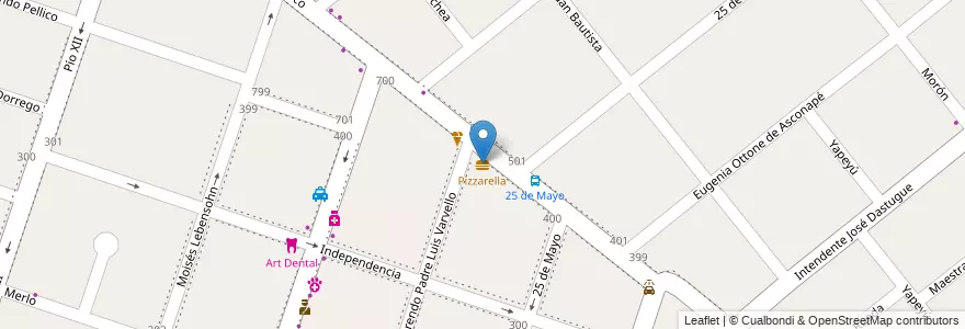 Mapa de ubicacion de Pizzarella en Arjantin, Buenos Aires, Partido De Moreno, Partido De Merlo, Merlo.