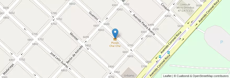 Mapa de ubicacion de Pizzas Cha~Cha, Villa Riachuelo en Argentinien, Ciudad Autónoma De Buenos Aires, Buenos Aires, Comuna 8.