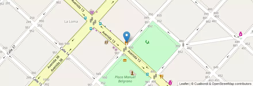 Mapa de ubicacion de Pizzas Justo José, Casco Urbano en Argentina, Provincia Di Buenos Aires, Partido De La Plata, La Plata.