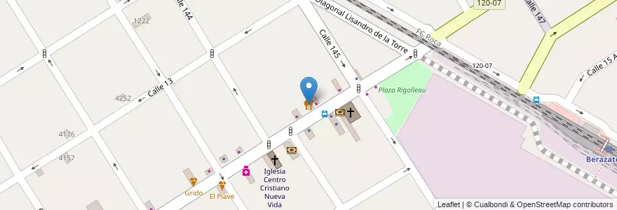 Mapa de ubicacion de Pizzas La Reina en Argentinië, Buenos Aires, Partido De Berazategui, Berazategui.