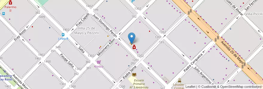 Mapa de ubicacion de Pizzato en الأرجنتين, Chaco, Departamento San Fernando, Resistencia, Resistencia.