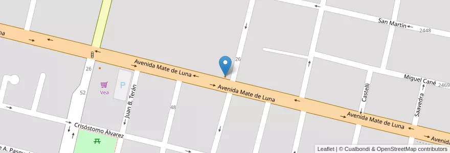 Mapa de ubicacion de Pizzeria en アルゼンチン, トゥクマン州, San Miguel De Tucumán, Departamento Capital, San Miguel De Tucumán.