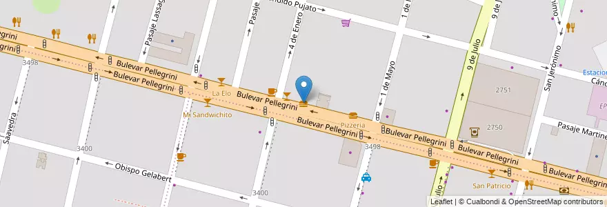 Mapa de ubicacion de PIzzeria en الأرجنتين, سانتا في, إدارة العاصمة, سانتا في العاصمة, سانتا في.