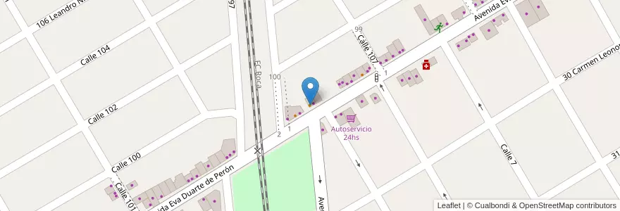 Mapa de ubicacion de Pizzeria al Pasa en الأرجنتين, بوينس آيرس, Partido De Presidente Perón.