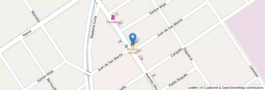 Mapa de ubicacion de Pizzeria Alimel en 阿根廷, 布宜诺斯艾利斯省, Partido De Malvinas Argentinas, Pablo Nogués.