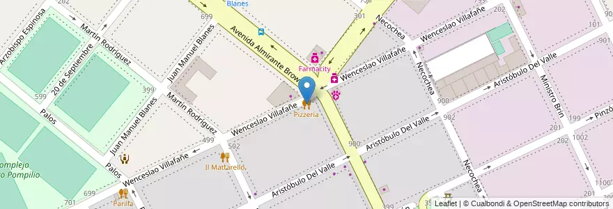 Mapa de ubicacion de Pizzería, Boca en Argentinië, Ciudad Autónoma De Buenos Aires, Comuna 4, Buenos Aires.