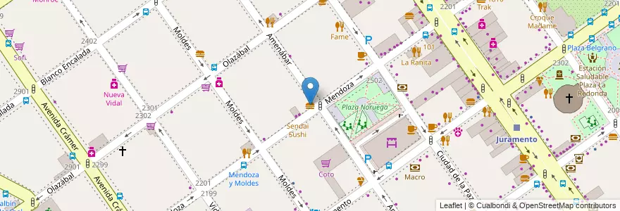 Mapa de ubicacion de Pizzería Cambalache, Belgrano en Arjantin, Ciudad Autónoma De Buenos Aires, Buenos Aires, Comuna 13.