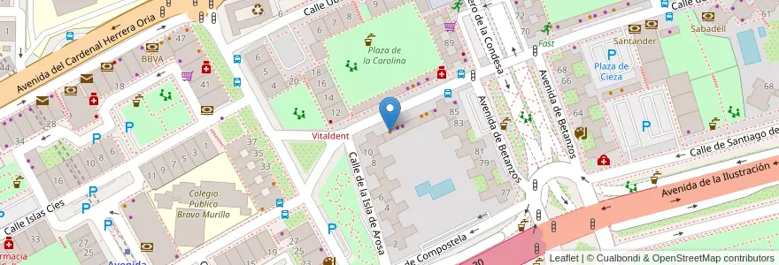 Mapa de ubicacion de Pizzería Carlos en Spain, Community Of Madrid, Community Of Madrid, Área Metropolitana De Madrid Y Corredor Del Henares, Madrid.