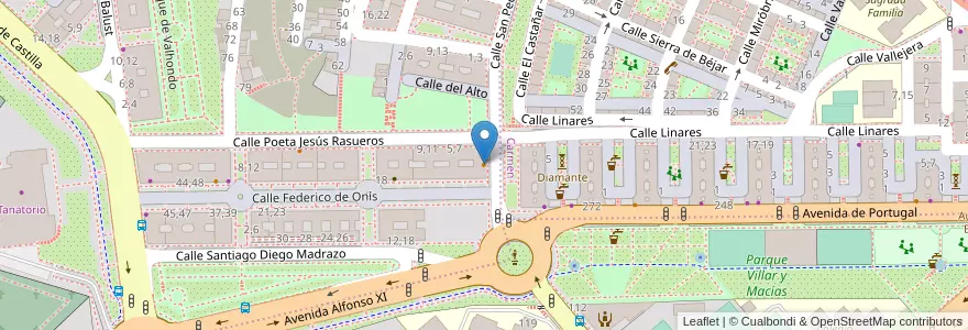 Mapa de ubicacion de Pizzería Carlos en スペイン, カスティーリャ・イ・レオン州, サラマンカ, Campo De Salamanca, サラマンカ.