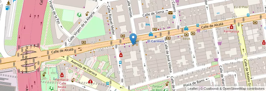 Mapa de ubicacion de Pizzeria Carlos en Испания, Мадрид, Мадрид, Área Metropolitana De Madrid Y Corredor Del Henares, Мадрид.