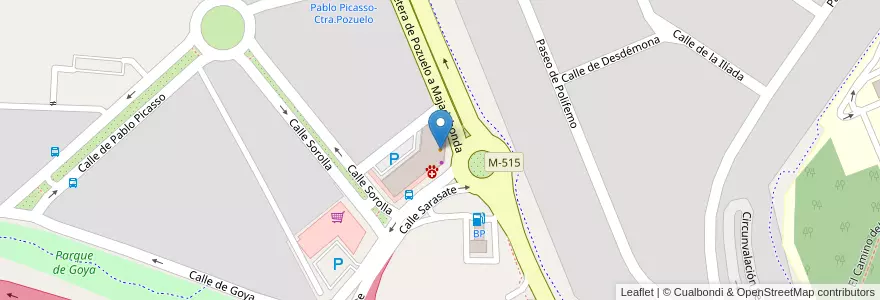 Mapa de ubicacion de Pizzería Carlo's en إسبانيا, منطقة مدريد, منطقة مدريد, Área Metropolitana De Madrid Y Corredor Del Henares, Majadahonda.