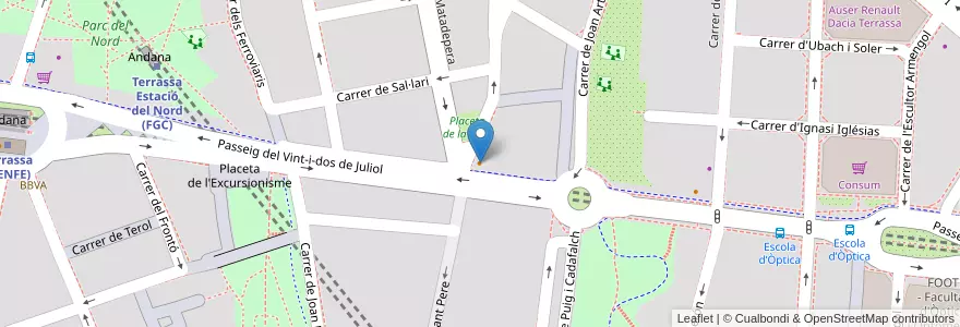 Mapa de ubicacion de Pizzeria Carlos en Espanha, Catalunha, Barcelona, Vallès Occidental, Terrassa.