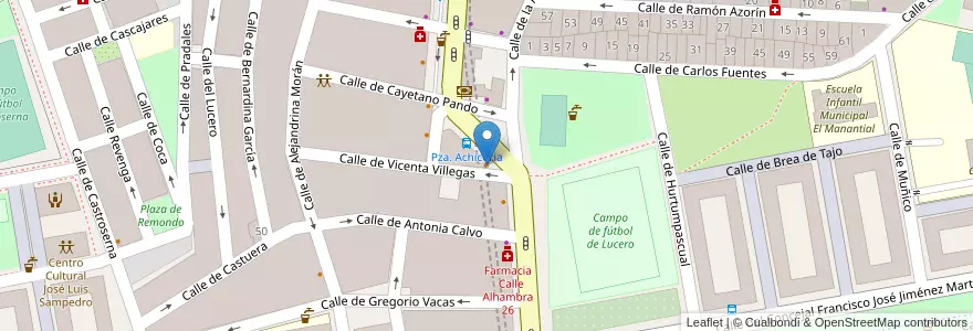 Mapa de ubicacion de Pizzería Carlos en اسپانیا, بخش خودمختار مادرید, بخش خودمختار مادرید, Área Metropolitana De Madrid Y Corredor Del Henares, مادرید.