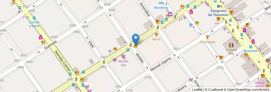 Mapa de ubicacion de Pizzería Congreso, Belgrano en 阿根廷, Ciudad Autónoma De Buenos Aires, 布宜诺斯艾利斯, Comuna 13.