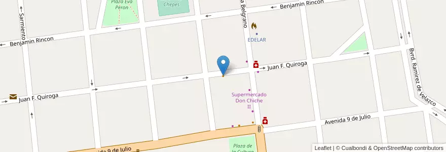 Mapa de ubicacion de Pizzeria Cristian en الأرجنتين, La Rioja, Departamento Rosario Vera Peñaloza, Chepes.