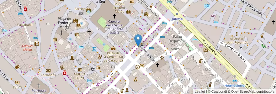 Mapa de ubicacion de pizzeria da nanni en 스페인, Catalunya, Barcelona, Barcelonès, 바르셀로나.