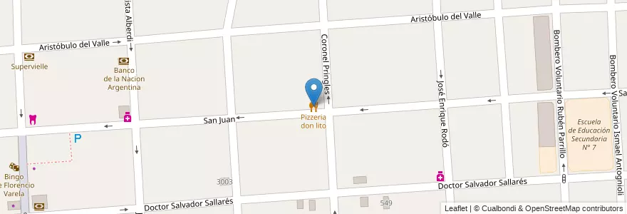 Mapa de ubicacion de Pizzeria don lito en 阿根廷, 布宜诺斯艾利斯省, Partido De Florencio Varela, Florencio Varela.