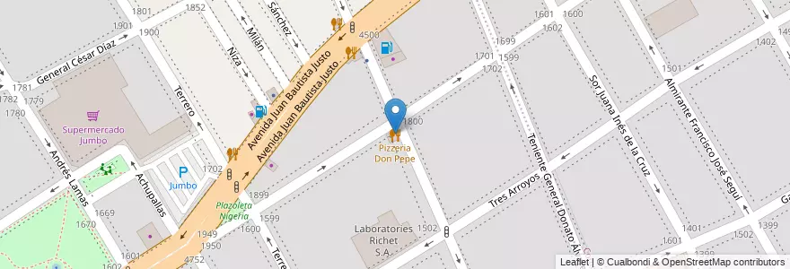 Mapa de ubicacion de Pizzeria Don Pepe, Villa General Mitre en Argentinien, Ciudad Autónoma De Buenos Aires, Buenos Aires.