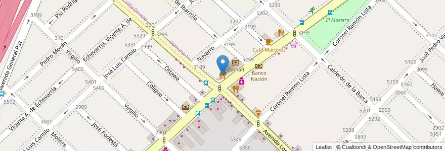 Mapa de ubicacion de Pizzería El Griego, Villa Devoto en Argentina, Buenos Aires, Comuna 10, Partido De Tres De Febrero.
