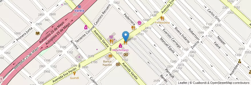 Mapa de ubicacion de Pizzeria El Guachito, Flores en الأرجنتين, Ciudad Autónoma De Buenos Aires, Comuna 7, Buenos Aires.