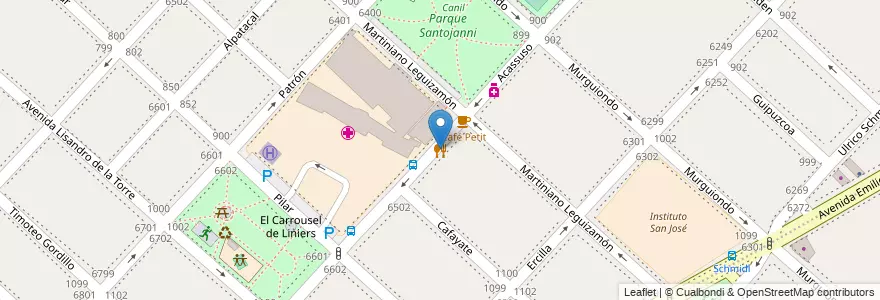 Mapa de ubicacion de Pizzería El Rancho, Liniers en آرژانتین, Ciudad Autónoma De Buenos Aires, Comuna 9, Buenos Aires.