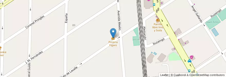 Mapa de ubicacion de Pizzería Fígaro en Argentina, Buenos Aires, Partido De Lomas De Zamora, Temperley.