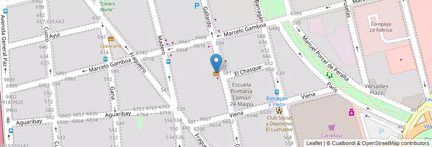 Mapa de ubicacion de Pizzeria Fratelli, Versalles en Argentinien, Ciudad Autónoma De Buenos Aires, Buenos Aires, Comuna 10.