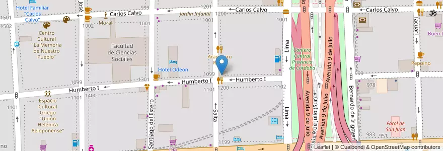Mapa de ubicacion de Pizzeria Guardalajuana, Constitucion en آرژانتین, Ciudad Autónoma De Buenos Aires, Comuna 1, Buenos Aires.