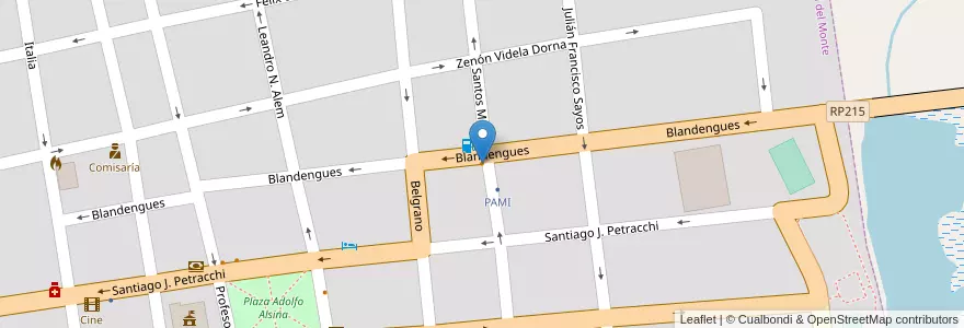 Mapa de ubicacion de Pizzería La Farola en Argentinië, Buenos Aires, Partido De Monte, San Miguel Del Monte.