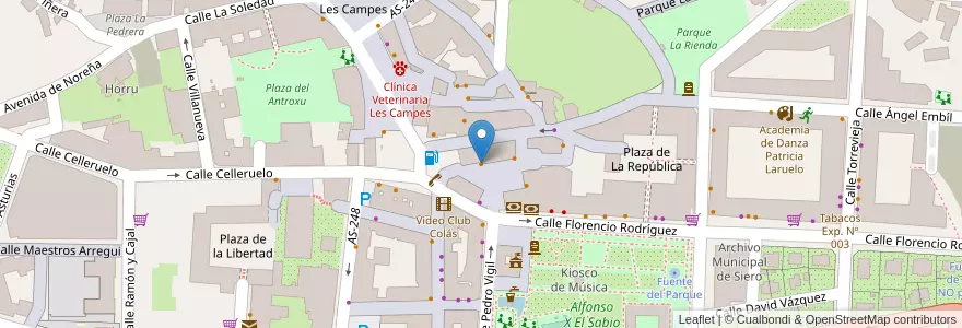 Mapa de ubicacion de Pizzería La Forna en Spanien, Asturien, Asturien, Siero.