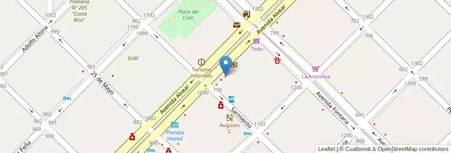 Mapa de ubicacion de Pizzería La Gallega en Arjantin, Şili, Chubut, Departamento Futaleufú, Esquel.