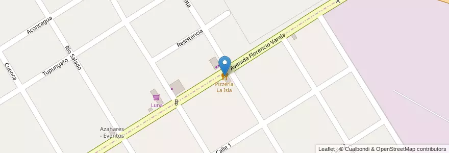 Mapa de ubicacion de Pizzería La Isla en アルゼンチン, ブエノスアイレス州, Ezpeleta.