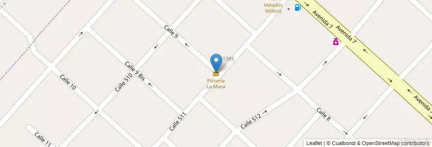 Mapa de ubicacion de Pizzeria La Masa, Ringuelet en آرژانتین, استان بوئنوس آیرس, Partido De La Plata, Ringuelet.