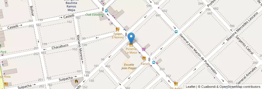 Mapa de ubicacion de Pizzería La Masa en Argentinië, Buenos Aires, Partido De La Matanza, Ramos Mejía.
