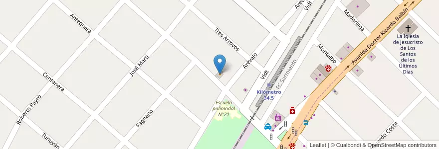 Mapa de ubicacion de Pizzería "La Negrita" en Arjantin, Buenos Aires, Partido De Merlo, Merlo.