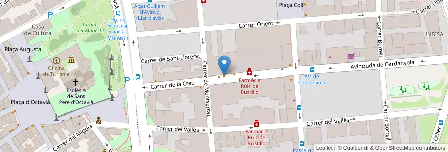 Mapa de ubicacion de Pizzeria la Perla en اسپانیا, Catalunya, Barcelona, Vallès Occidental, Sant Cugat Del Vallès.