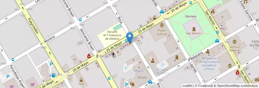 Mapa de ubicacion de Pizzería La Sozzia's en Arjantin, Río Negro, Departamento Adolfo Alsina, Viedma, Viedma.
