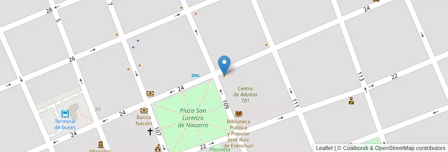 Mapa de ubicacion de Pizzería La Trentina en Argentina, Buenos Aires, Partido De Navarro, Navarro.
