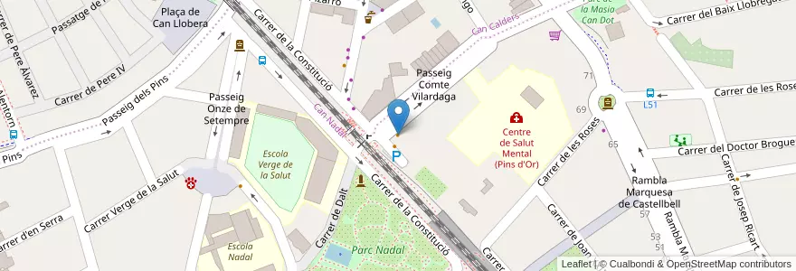 Mapa de ubicacion de Pizzeria La Vila en 西班牙, Catalunya, Barcelona, Baix Llobregat, Sant Feliu De Llobregat.