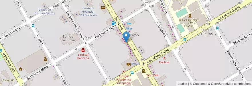 Mapa de ubicacion de Pizzería Las Casillas en 아르헨티나, 리오네그로주, Departamento Adolfo Alsina, Viedma, Viedma.