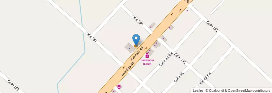 Mapa de ubicacion de Pizzeria, Lisandro Olmos en Argentina, Buenos Aires, Partido De La Plata, Lisandro Olmos.