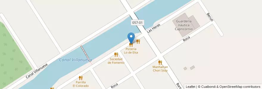 Mapa de ubicacion de Pizzería Lo de Elsa en アルゼンチン, ブエノスアイレス州, Partido De Tigre, Dique Luján.