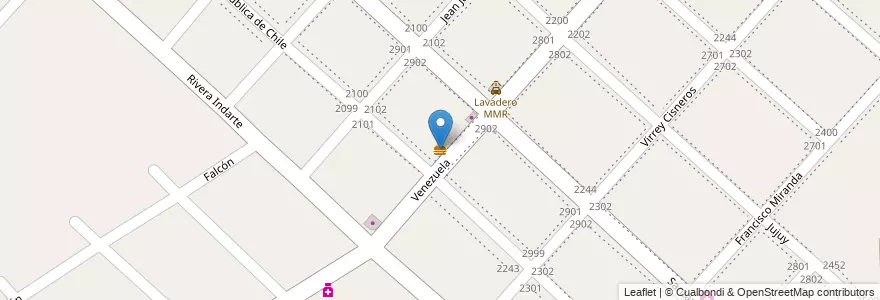 Mapa de ubicacion de Pizzería Los Primos en Arjantin, Buenos Aires, Partido De La Matanza, San Justo.