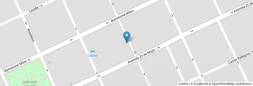 Mapa de ubicacion de Pizzería Luna en アルゼンチン, ブエノスアイレス州, Partido De Castelli.