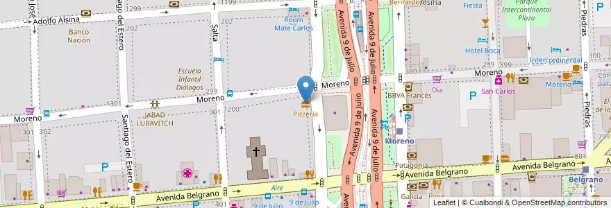Mapa de ubicacion de Pizzeria, Montserrat en Argentine, Ciudad Autónoma De Buenos Aires, Comuna 1, Buenos Aires.