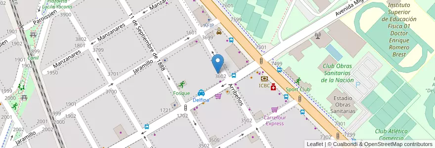 Mapa de ubicacion de Pizzería, Nuñez en الأرجنتين, Ciudad Autónoma De Buenos Aires, Buenos Aires, Comuna 13.
