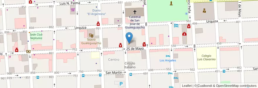 Mapa de ubicacion de Pizzeria Pouler en 아르헨티나, 엔트레리오스주, Departamento Gualeguaychú, Gualeguaychú, Gualeguaychú, Distrito Costa Uruguay Sur.